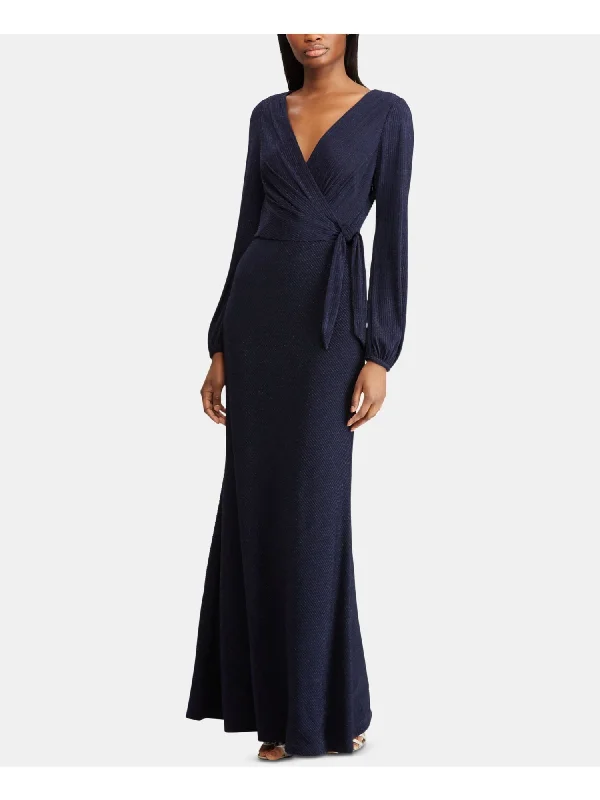 Savings Bonanza Long Sleeve V Neck Full-Length Sheath Evening Dress