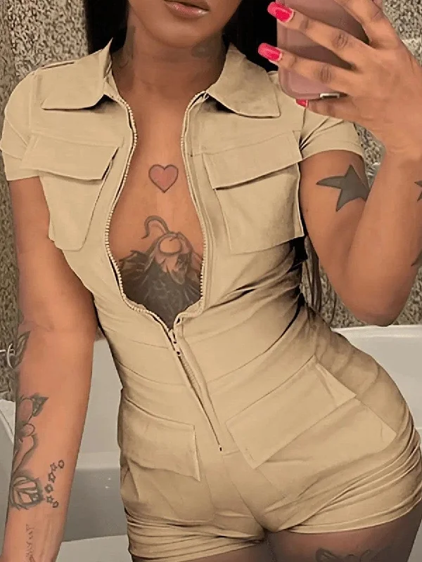 Seasonal Clearance LW Zipper Pocket Design Romper Sexy Sporty Zipper Sleeveless Rompers Playsuits All In One Jumpsuit Women Shorts Summer Clothes Seasonal Clearance LW Zipper Pocket Design Romper Sexy Sporty Zipper Sleeveless Rompers Playsuits All In One Jumpsuit Women Shorts Summer Clothes