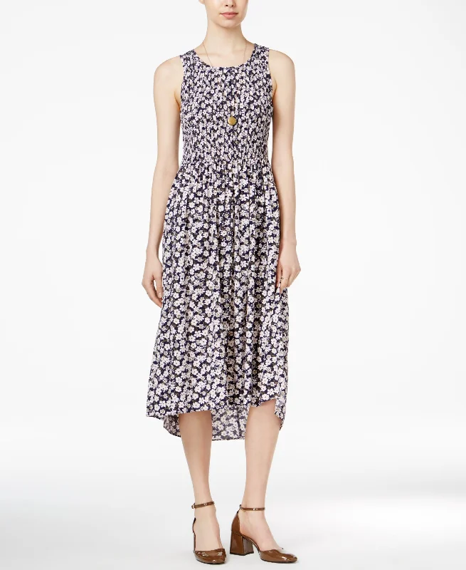 Super Deal Maison Jules Printed Smocked Dress