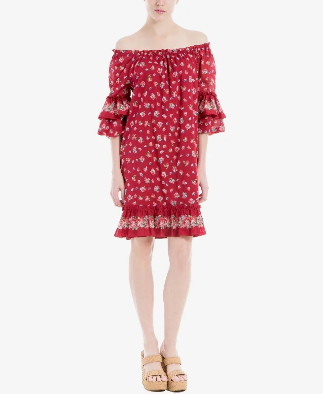 Special Buy Max Studio London Cotton Ruffled Off The Shoulder Dress