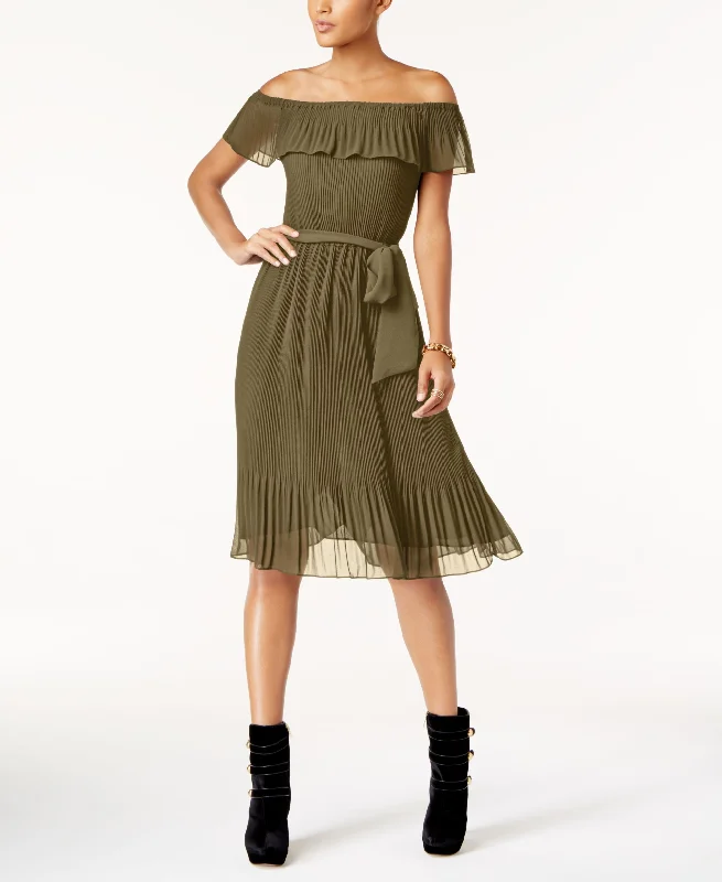 Incredible Offers Michael Michael Kors Pleated Off The Shoulder Dress