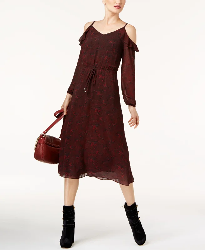 Special Discount Michael Michael Kors Printed Cold Shoulder Dress
