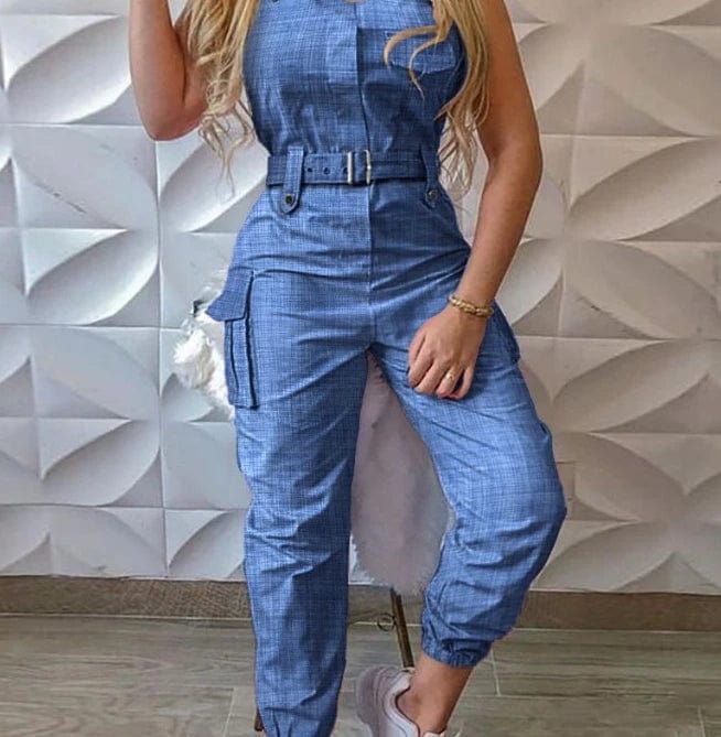 Price Slash New Fashion 2024 Summer Casual Imitation Denim High Waisted Workwear Jumpsuit Sexy Elegant One Pieces Female Clothing Outfits Price Slash New Fashion 2024 Summer Casual Imitation Denim High Waisted Workwear Jumpsuit Sexy Elegant One Pieces Female Clothing Outfits