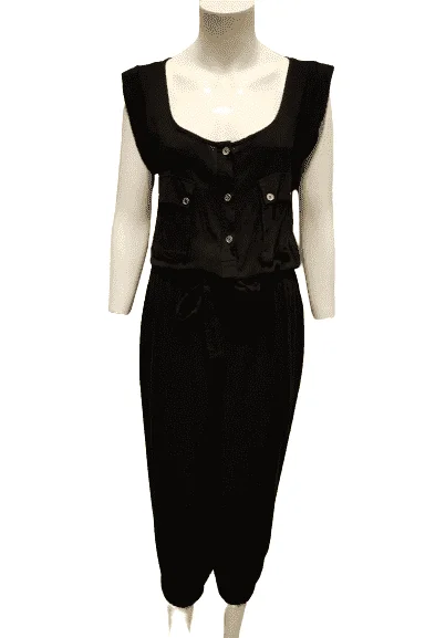 Act Fast Bar III black, short sleeve, crop jumpsuit with belt size S