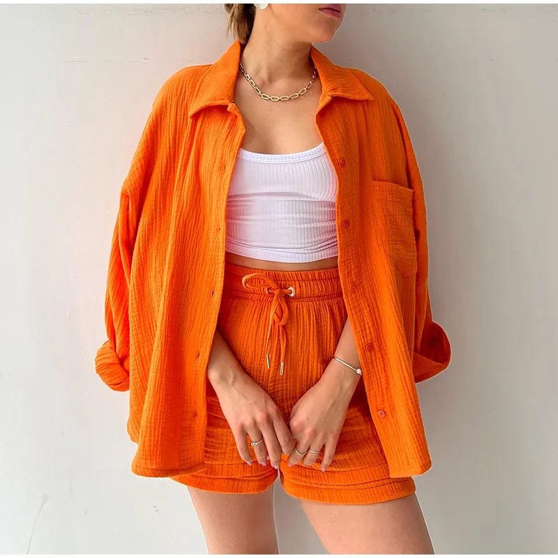 Factory Direct Sale Oversized Shirt Shorts Two Piece Sets Women Summer Cotton Tops With Loose High Waist Shorts Suit 2023 Fashion Streetwear Outfits Factory Direct Sale Oversized Shirt Shorts Two Piece Sets Women Summer Cotton Tops With Loose High Waist Shorts Suit 2023 Fashion Streetwear Outfits