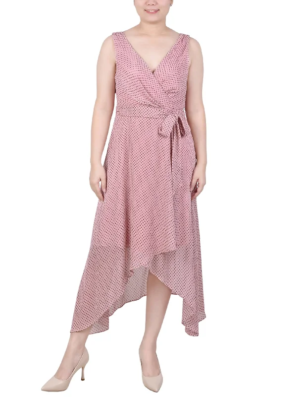 Instant Discount Petite Sleeveless Wrap Chiffon Dress