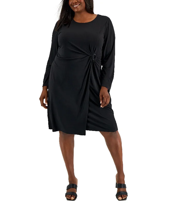 Best Bargains Plus Size Faux-Wrap Dress