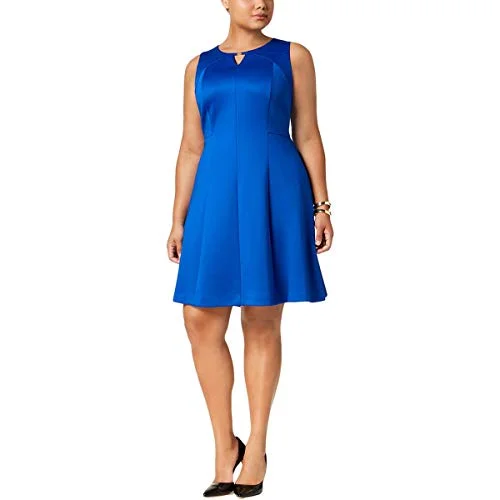 Final Markdown Plus Size Hardware-Embellished Keyhole Dress