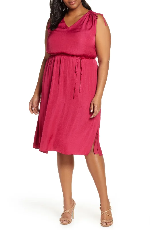 New Markdowns Plus Size Womens Vince Camuto Tie Shoulder Dress
