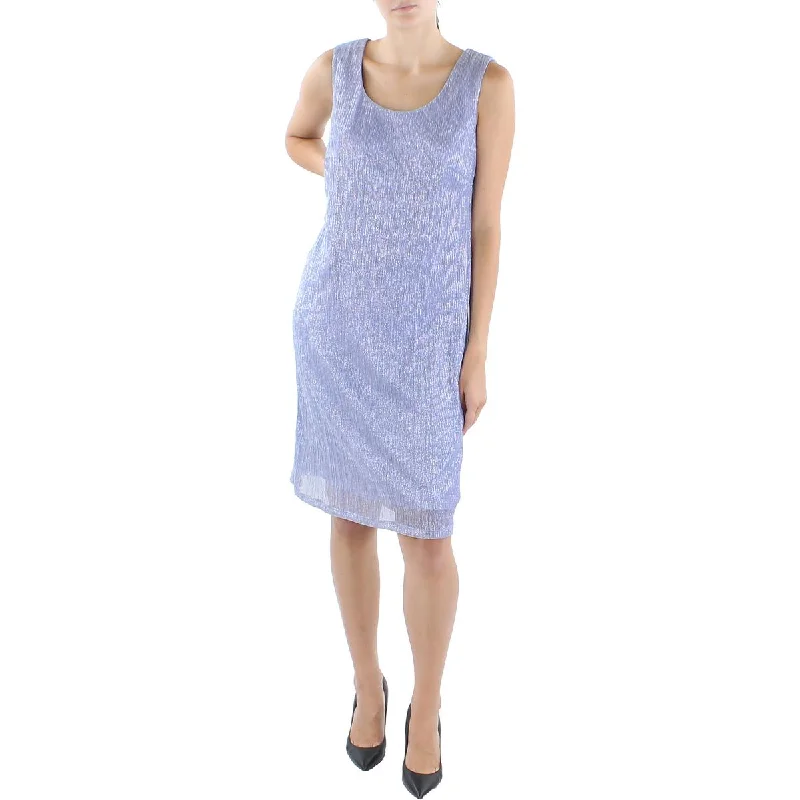 Markdowns R&M Richards Womens Petites Metallic Sleeveless Cocktail and Party Dress