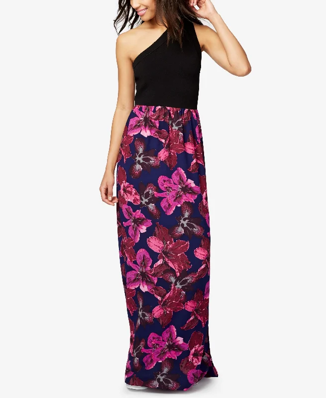 Get It Before It’s Gone Rachel Rachel Roy One Shoulder Mixed Media Maxi Dress