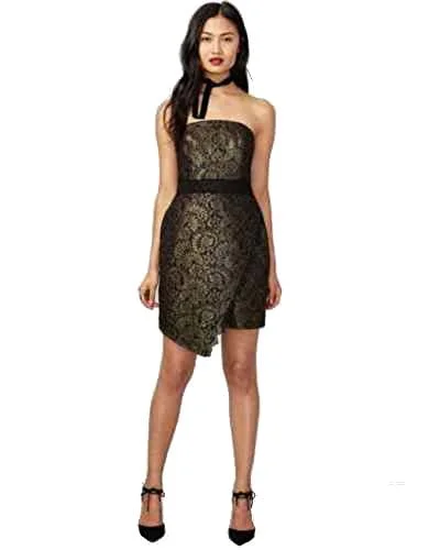 Special Buy Rachel Roy Womens Foiled Gold Dress