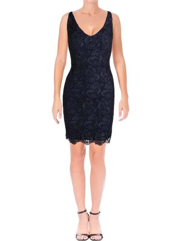 Bargain Prices Ralph Lauren Womens New Navy Lace Sleeveless Sheath Dress