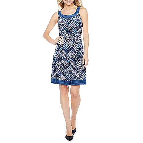 Flash Sale ROBBIE BEE Sleeveless Chevron Fit & Flare Dress