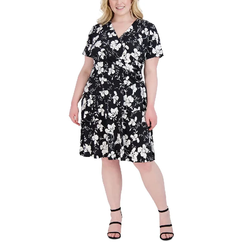 Low Prices Signature By Robbie Bee Womens Plus Tiered Knee-Length Midi Dress