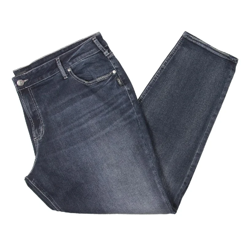 Massive Deals Silver Jeans Co. Womens Plus Mid Rise Dark Wash Boyfriend Jeans
