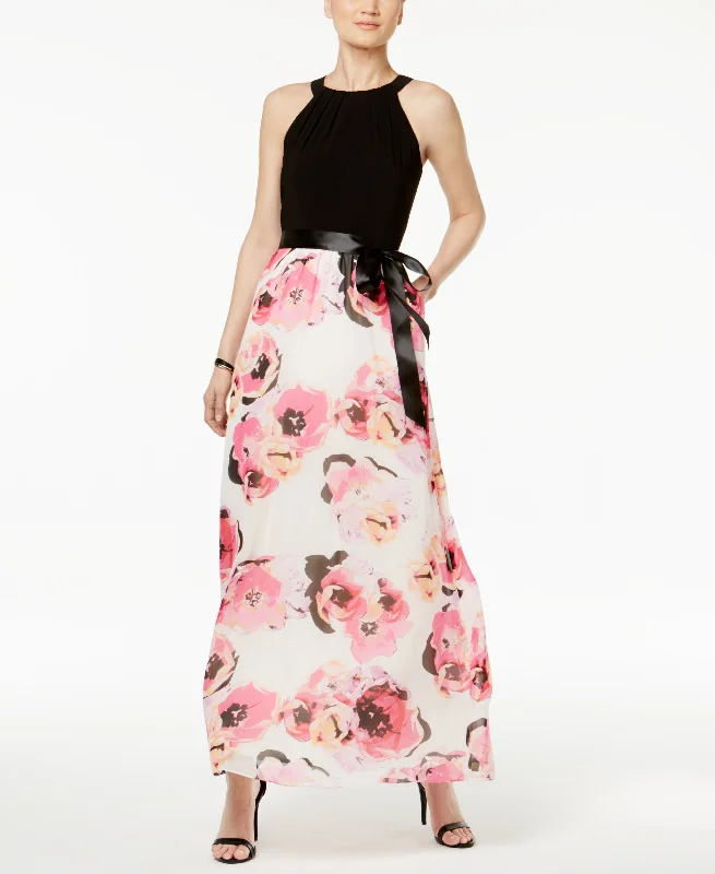 Big Discounts SL Fashions Floral Print Halter Maxi Dress