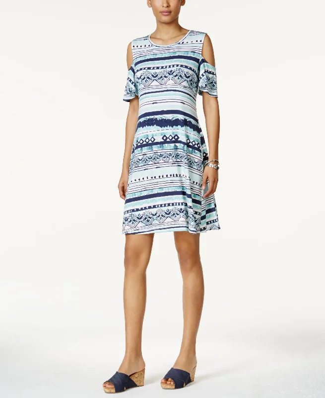 Savings Event Style & Co Cold Shoulder Flutter Sleeve Dress