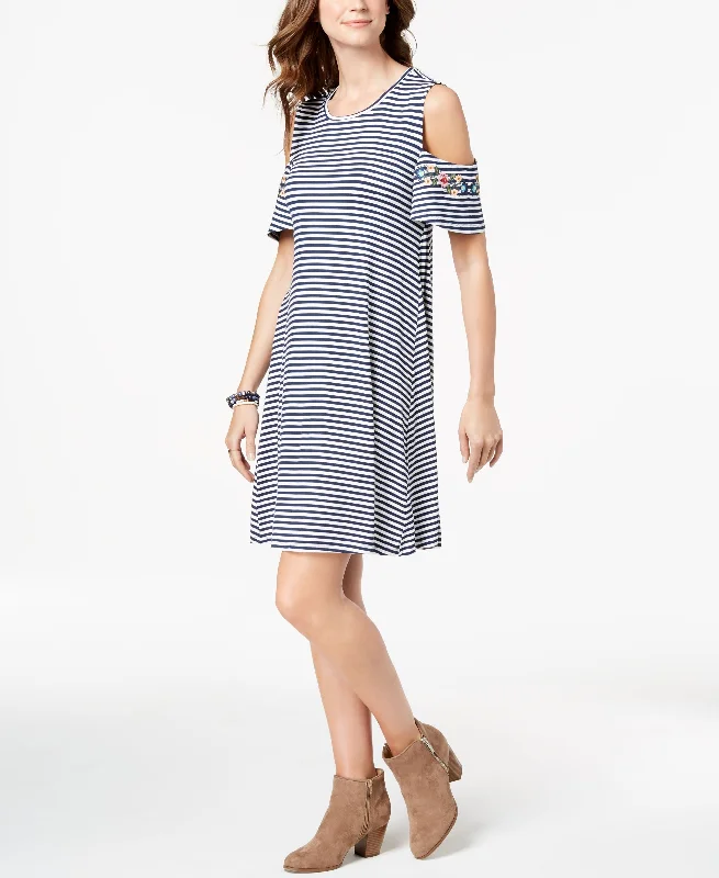 Bargain Prices Style & Co Printed Cold Shoulder Dress