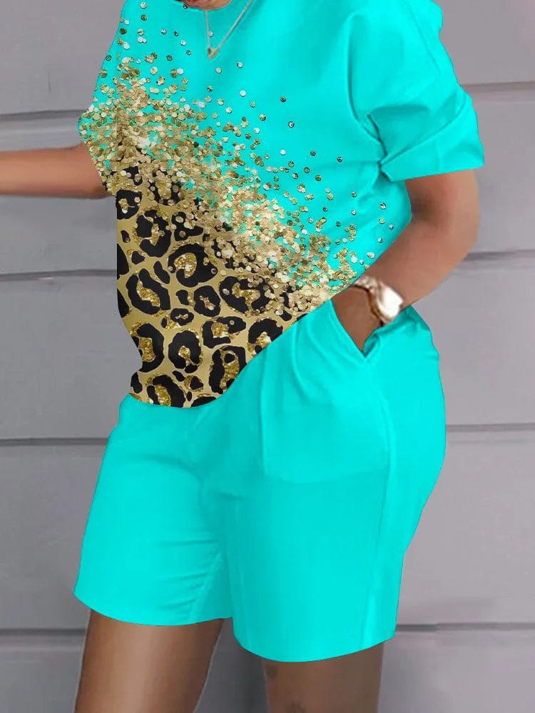 Big Discounts Summer Gradient Color Printed Shorts Suit Women's Short Sleeve Loose Sportswear Suit Fashion Female Home Clothes Two Piece Suit Big Discounts Summer Gradient Color Printed Shorts Suit Women's Short Sleeve Loose Sportswear Suit Fashion Female Home Clothes Two Piece Suit