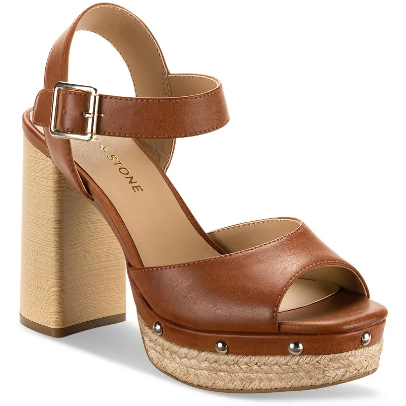 Special Savings Sun + Stone Womens Teagann Faux Leather Open Toe Pumps