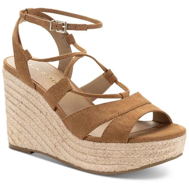 Great Deals Sun + Stone Womens Tiinsleyy Faux Suede Ankle Strap Platform Sandals