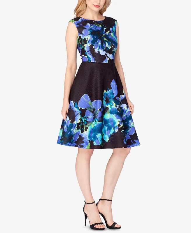 Steals and Deals Tahari Asl Floral Jacquard Fit Flare Dress