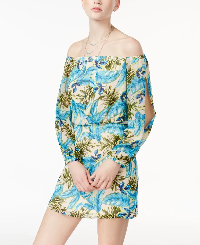 New Deals Teeze Me Juniors Printed Off The Shoulder Dress