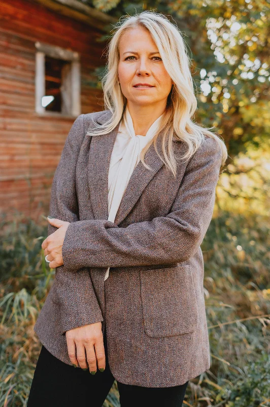 Stock Clearance The Ava Tweed Jacket - Coffee