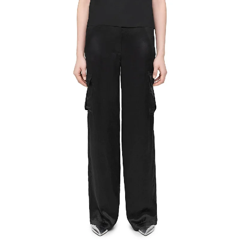 Massive Deals Theory Womens Mid-Rise Wide Leg Cargo Pants