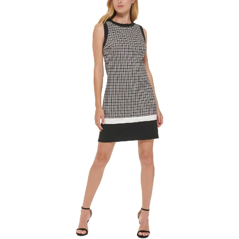 Clearance Items Tommy Hilfiger Womens Mini Houndstooth Sheath Dress