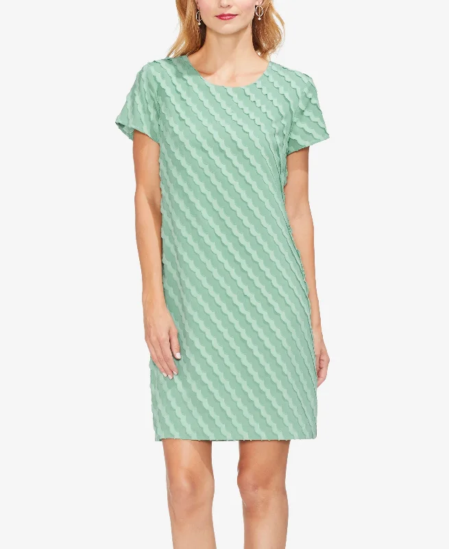 Discount Deals Vince Camuto Short Sleeve Clipped Scallop Dress