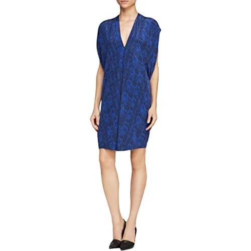 Reduced Prices Vince Double V-Neck Printed Silk Dress