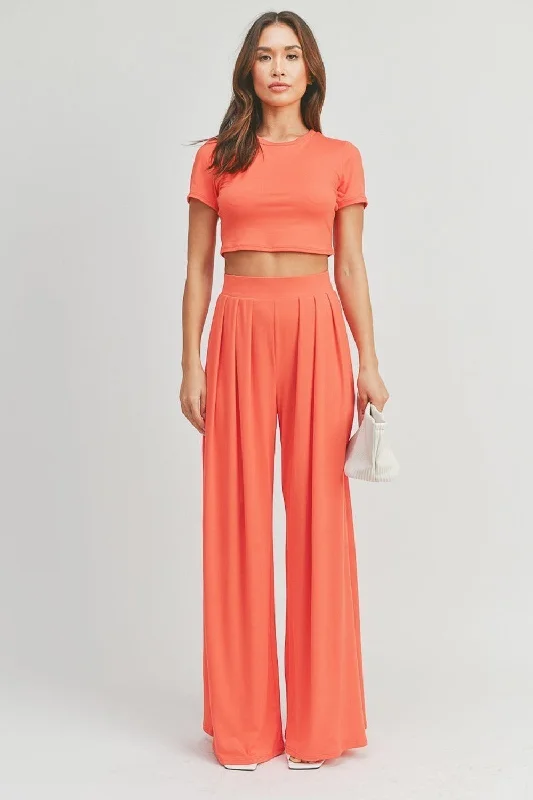 Sneak Peek Sale Crop Top And Palazzo Pants Set