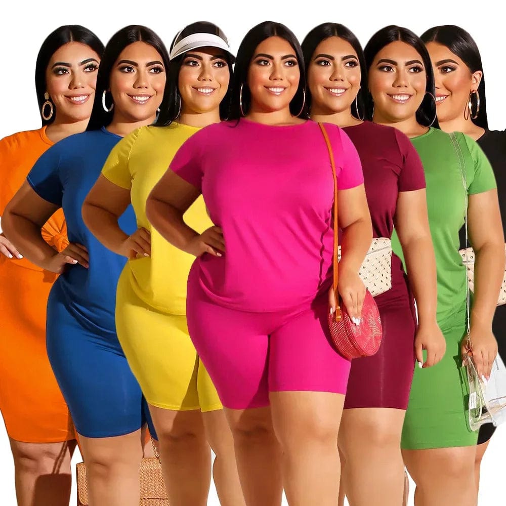 Price Buster Women Fashion Casual Solid Color V Neck Short Sleeves Split Tops Shorts Two Piece Suit Leisure Female Sport Matching Sets Price Buster Women Fashion Casual Solid Color V Neck Short Sleeves Split Tops Shorts Two Piece Suit Leisure Female Sport Matching Sets
