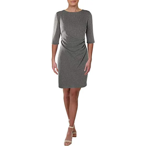 Price Rollback Womens Cierra Houndstooth Printed Wear To Work Dress