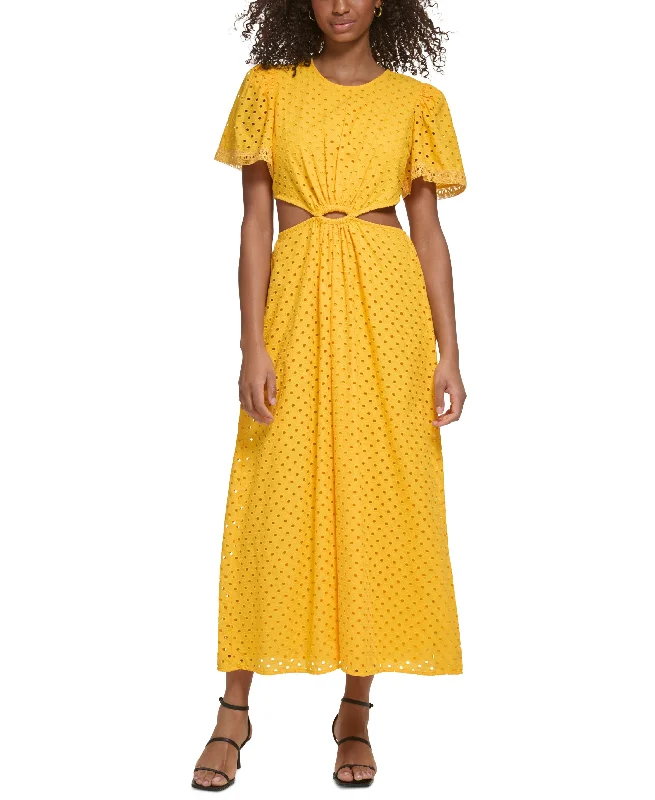 Take Advantage Women's Circle Eyelet Side-Cutout Maxi
