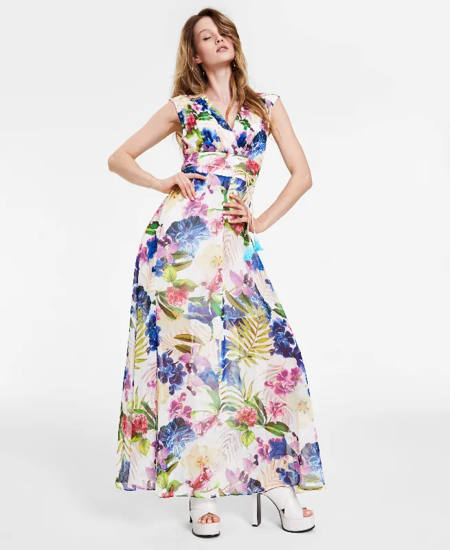 Limited Stock Women's Gilda Floral-Print Cap Sleeve Maxi Dress