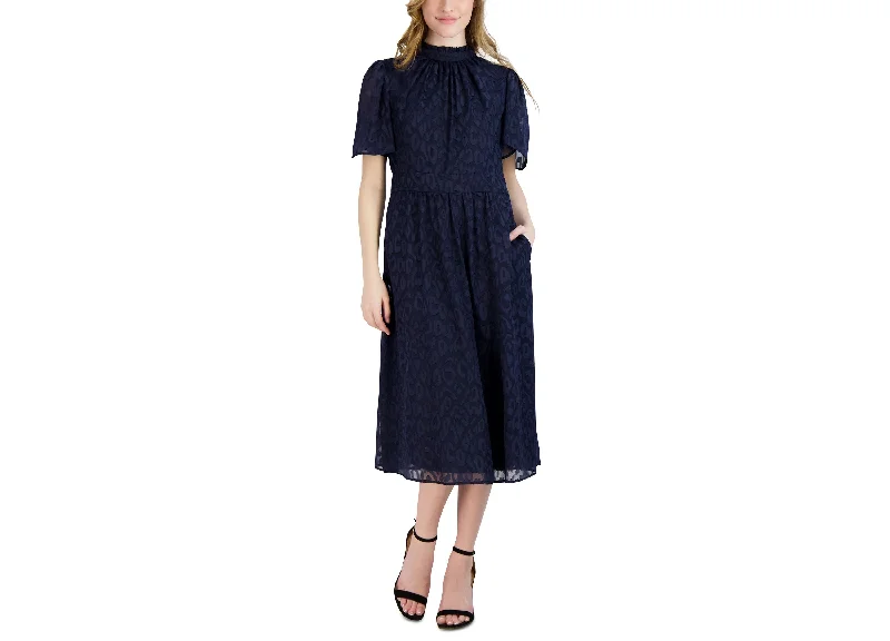 Weekend Special Women's Jacquard Flutter-Sleeve Dress