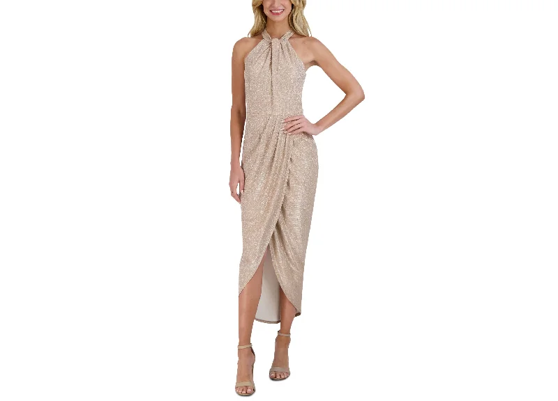 Discount Mania Women's Knot-Neck Tulip-Hem Dress