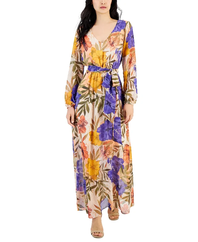 Discount Deals Women's Long-Sleeve V-Neck Maxi Dress