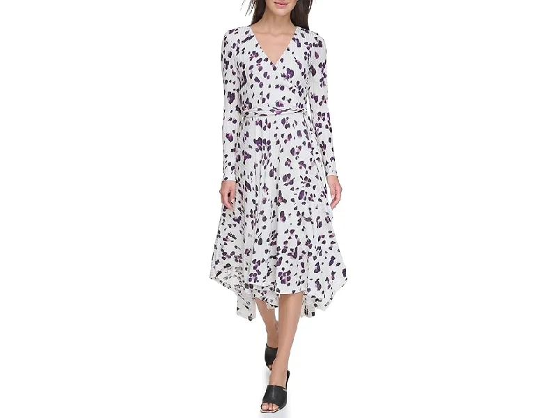 Lowest Prices Women's Ribbed Handkerchief-Hem Surplice-Neck Dress