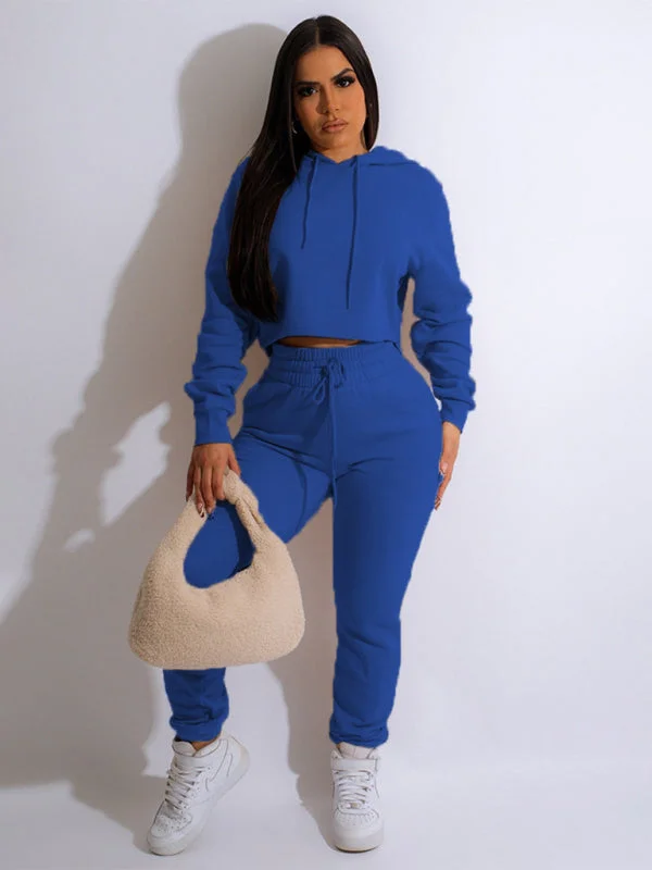 Major Savings Women's Solid Color Power Blend Matching Sweatshirt And Sweatpants