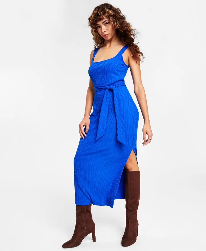 Daily Specials Women's Square-Neck Tie Midi Dress