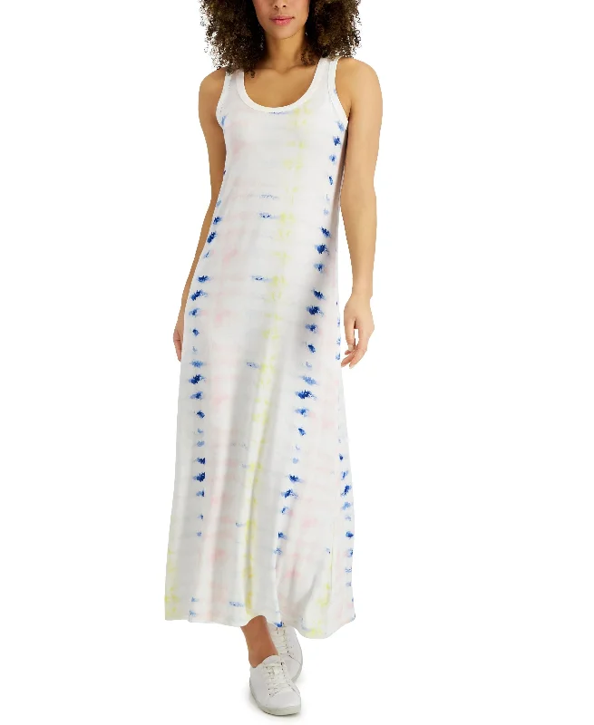 Bonus Savings Women's Tie-Dyed Print Sleeveless Maxi Dress