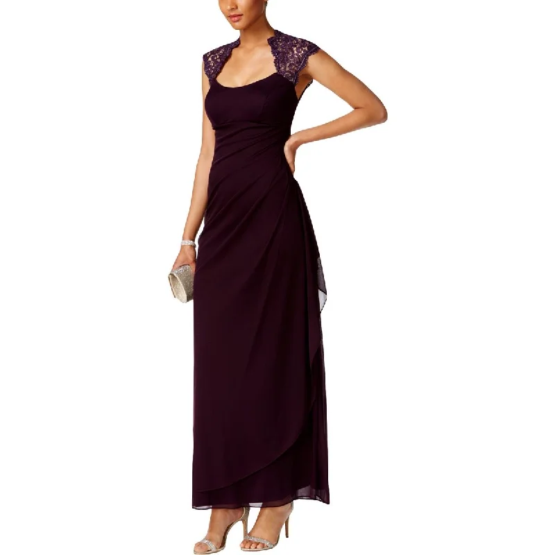 Instant Discount X by Xscape Womens Metallic Lace Trim Formal Dress